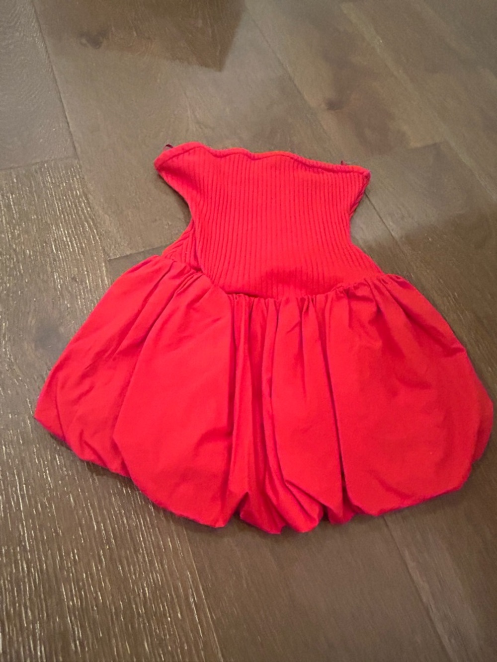 Maeve Vibrant Red Pleated Balloon Mini Skirt